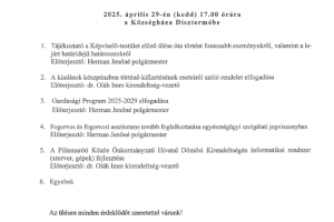Testületi ülés 2025.04.29. 17.00
