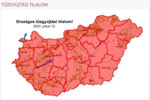 Tűzgyújtási tilalom 2024.07.12