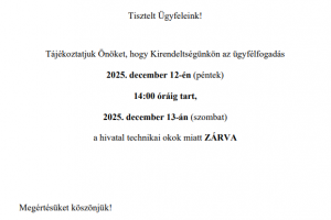 zárva tartás december 13